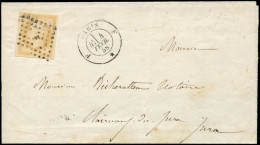 Let EMPIRE NON DENTELE - 13Al 10c. Citron, Impression Défectueuse De 1857, T I, Obl. Los. F S. LSC, Càd PARIS 4/2/58 Pou - 1849-1876: Periodo Clásico