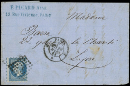 Let EMPIRE NON DENTELE - 14A  20c. Bleu, T I PIQUAGE SUSSE, Obl. Los. J S. LAC, Càd J PARIS J 29/3/61, Plus Rare S. T I, - 1849-1876: Classic Period