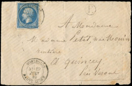 Let EMPIRE NON DENTELE - 14A  20c. Bleu, T I, Obl. Càd T18 MONTBOZON 19/7/82 S. Env., Boite E, R, TB - 1849-1876: Classic Period