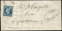 Let EMPIRE NON DENTELE - 14Ad 20c. Bleu Sur Vert, T I, Obl. PC 2960 S. LAC, Càd T15 ST AFFRIQUE 21/6/55, TB - 1849-1876: Classic Period