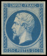 * EMPIRE NON DENTELE - R15c 25c. Bleu, REIMPRESSION, Gomme Partielle, TB - 1853-1860 Napoléon III.