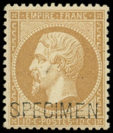 * EMPIRE DENTELE - S21c 10c. Bistre, Surch. SPECIMEN, Bien Centré, TB - 1862 Napoléon III