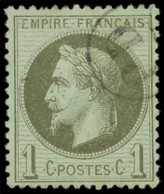 EMPIRE LAURE - 25    1c. Vert-bronze, Obl. Cachet PD Dans Un Cercle, Un Dc, Frappe TTB - 1863-1870 Napoléon III Con Laureles