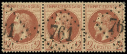 EMPIRE LAURE - 26A   2c. Rouge Brun, T I, BANDE De 4 Oblitérée GC 761, TB - 1863-1870 Napoleone III Con Gli Allori