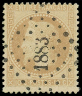 EMPIRE LAURE - 28B  10c. Bistre, T II, Obl. PC Du GC 1883, TB - 1863-1870 Napoleon III Gelauwerd
