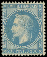 * EMPIRE LAURE - 29B  20c. Bleu, T II, Frais Et TB. J - 1863-1870 Napoleon III Gelauwerd