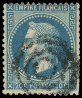 EMPIRE LAURE - 29A  20c. Bleu, T I, Obl. Danoise, Dents Rognées, B/TB - 1863-1870 Napoléon III. Laure