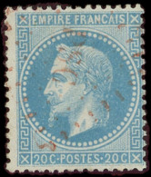 EMPIRE LAURE - 29B  20c. Bleu, T II, Obl. Losange Rouge PSC, TB - 1863-1870 Napoléon III Lauré