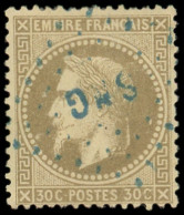 EMPIRE LAURE - 30   30c. Brun, Obl. Los. Bleu SNG, TB - 1863-1870 Napoleon III With Laurels