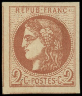 * EMISSION DE BORDEAUX - 40Bb  2c. MARRON, R II, TTB. C - 1870 Bordeaux Printing