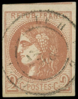 EMISSION DE BORDEAUX - 40B   2c. Brun-rouge, Obl. Càd Léger, TTB - 1870 Emissione Di Bordeaux