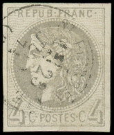 EMISSION DE BORDEAUX - 41B   4c. Gris, R II, Obl. Càd T17, TB - 1870 Ausgabe Bordeaux