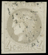 EMISSION DE BORDEAUX - 41B   4c. Gris, R II, Oblitéré, B. C - 1870 Bordeaux Printing