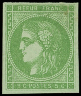 * EMISSION DE BORDEAUX - 42B   5c. Vert-jaune, R II, TB - 1870 Bordeaux Printing
