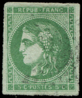 EMISSION DE BORDEAUX - 42Bb  5c. Vert EMERAUDE FONCE, Obl. GC, Très Belle Nuance, TB/TTB - 1870 Emisión De Bordeaux