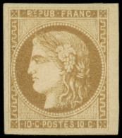 * EMISSION DE BORDEAUX - 43Ab 10c. Bistre VERDATRE, R I, Grzande Fraîcheur, TTB, Certif. Scheller - 1870 Ausgabe Bordeaux