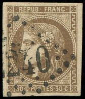 EMISSION DE BORDEAUX - 47   30c. Brun, Oblitéré GC, TB - 1870 Ausgabe Bordeaux