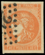 EMISSION DE BORDEAUX - 48   40c. Orange, Obl. GC, Très Bien Margé, TB - 1870 Emission De Bordeaux