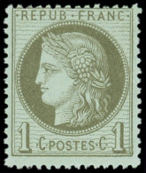 ** CERES DENTELE - 50    1c. Vert-olive, TB - 1871-1875 Cérès