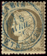 CERES DENTELE - 56   30c. Brun, Obl. Càd BLEU PARIS ETRANGER, 5/4/76, TTB - 1871-1875 Ceres