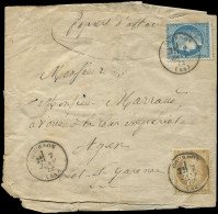 Let CERES DENTELE - 59 Et 60 Obl. Càd T16 GOURDON 7/1/72 S. Bande De Papiers D'affaires, TB - 1849-1876: Classic Period