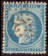 CERES DENTELE - 60A  25c. Bleu, Obl. GC ROUGE, TB - 1871-1875 Cérès