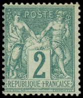 * TYPE SAGE - 62    2c. Vert, Frais, Ch. Légère, TB - 1876-1878 Sage (Type I)