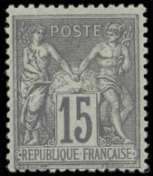 ** TYPE SAGE - 77d  15c. Gris Foncé, Un Point D'adh., Néanmoins TTB. C - 1876-1898 Sage (Type II)