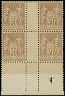 ** TYPE SAGE - 80   30c. Brun-jaune, BLOC De 4 Interp. Et Bdf, Superbe - 1876-1898 Sage (Type II)