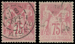 TYPE SAGE - 81   75c. Rose Et 75c. Rose Pâle, 2 Ex. Obl., TTB - 1876-1898 Sage (Type II)