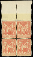 ** TYPE SAGE - 94   40c. Rouge-orange, BLOC De 4 Bdf, Superbe - 1876-1898 Sage (Type II)