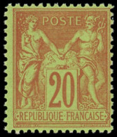 ** TYPE SAGE - 96   20c. Brique Sur Vert, TB - 1876-1898 Sage (Type II)