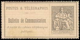 (*) TELEPHONE - Téléphone 8 : 30c. Noir Sur Lilas, TB - Telegraphie Und Telefon