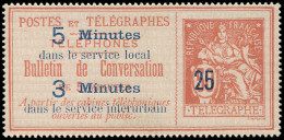 (*) TELEPHONE - Téléphone 14 : 25 S. 50c. Rouge Sur Rose, TB - Telegraph And Telephone