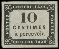 * ESSAIS -  Taxe 1 : 10c. Noir, 18 X 22 Mm, RR, TB - Other & Unclassified