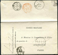 Let La Commune De Paris - Commune De Paris Càd T16 CHERBOURG 2/10/71 S. LAC En Franchise Pour Paris, Au Recto Cachet VU, - Krieg 1870