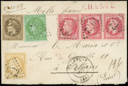 Let AFFRANCHISSEMENTS ET COMBINAISONS - N°30, 32 BANDE De 3, 53 Et 59 (déf.) Obl. GC 4072 S. Env. CHARGE, Càd T17 VALENC - 1849-1876: Klassik