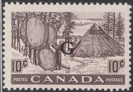 Canada 1950-51 MNH Sc #O26 G On 10c Fur - Drying Pelts - Surchargés