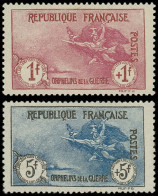 * EMISSIONS DU XXe SIECLE - 154/55 1ère Série Orphelins, 1f. + 1f. Carmin Et 5f. + 5f. Bleu Et Noir, TB - Unused Stamps