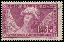 EMISSIONS DU XXe SIECLE - 256   Sourire De Reims, 1f.50 + 3f.50 Lilas, Obl., TB - Used Stamps