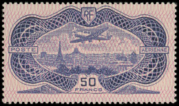 ** POSTE AERIENNE - 15b 50f. Burelage Renversé, TB - 1927-1959 Ungebraucht