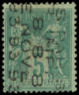 (*) PREOBLITERES - 15  Sage,  5c. Vert, Surch. Verticale 8 NOVE, TB - 1893-1947