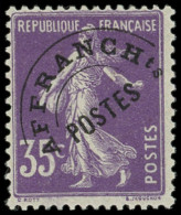 ** PREOBLITERES - 62  Semeuse Camée, 35c. Violet, TB - 1893-1947