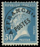 * PREOBLITERES - 68  Pasteur, 50c. Bleu, TB - 1893-1947