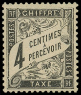 * TAXE - 13   4c. Noir, TB - 1859-1959 Nuovi