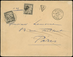 Let TAXE - 20  50c. Noir Obl. Plume S. Env. Non Affr., Càd COTONOU 24/1/95, Réexp. à NICE Et Retaxée Avec 50c. Noir Obl. - 1859-1959 Lettres & Documents