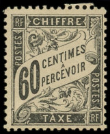 * TAXE - 21  60c. Noir, Inf. Ch., TTB - 1859-1959 Neufs