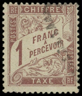 TAXE - 25   1f. Marron, Obl., TB - 1859-1959 Gebraucht