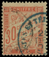 TAXE - 34  30c. Saumon, Obl., TB - 1859-1959 Oblitérés