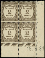 ** TAXE - 62   2f. Sépia, BLOC De 4 CD 15/6/31, TB - 1859-1959 Neufs